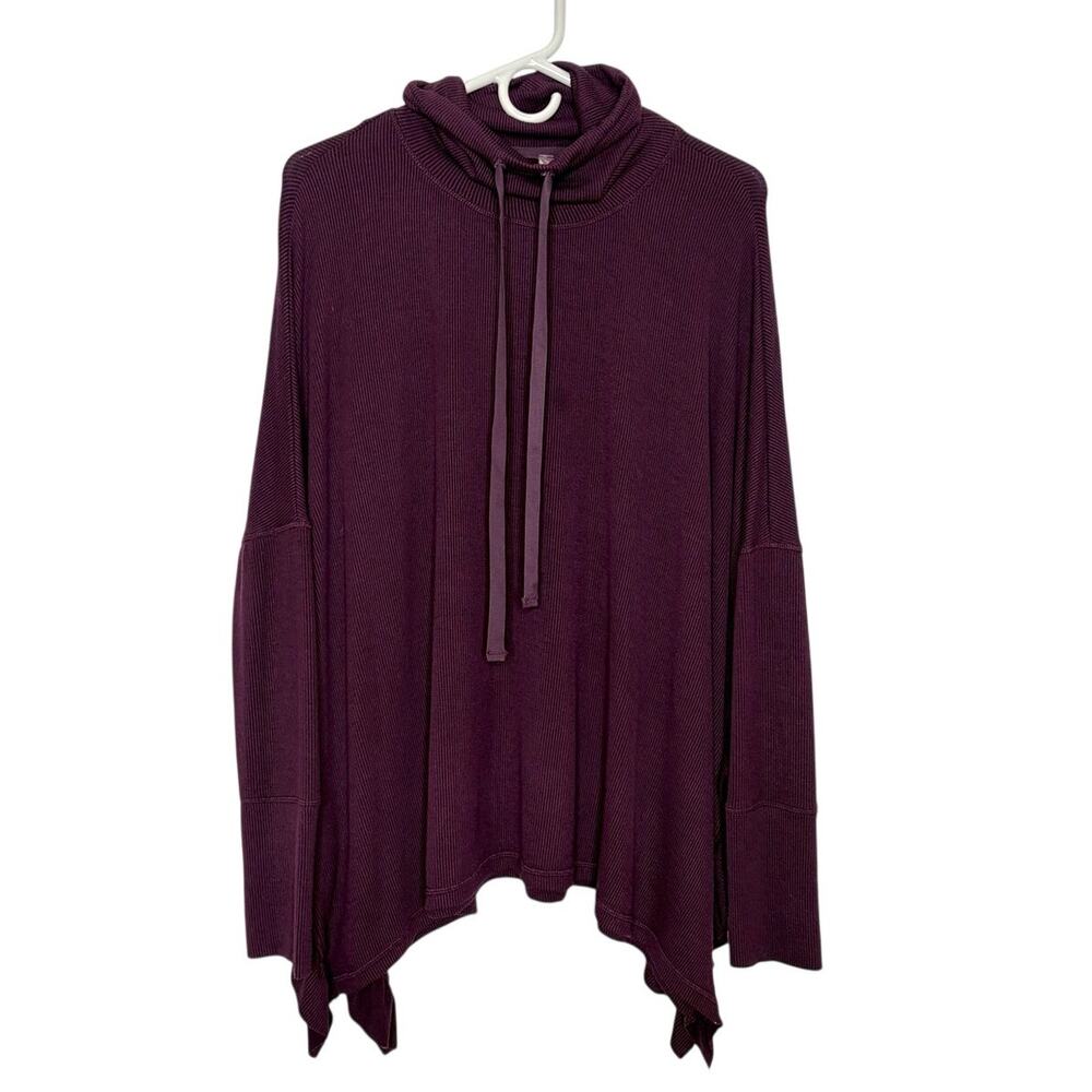 Free People Movement Come Closer Pullover Top Sz M Purple Oversized Boho Casual